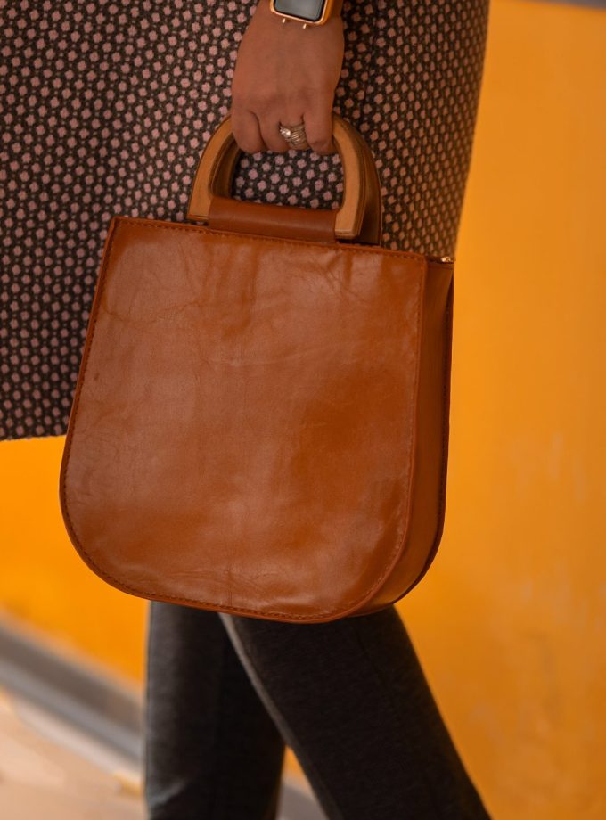 کیف زنانه دسته چوبی